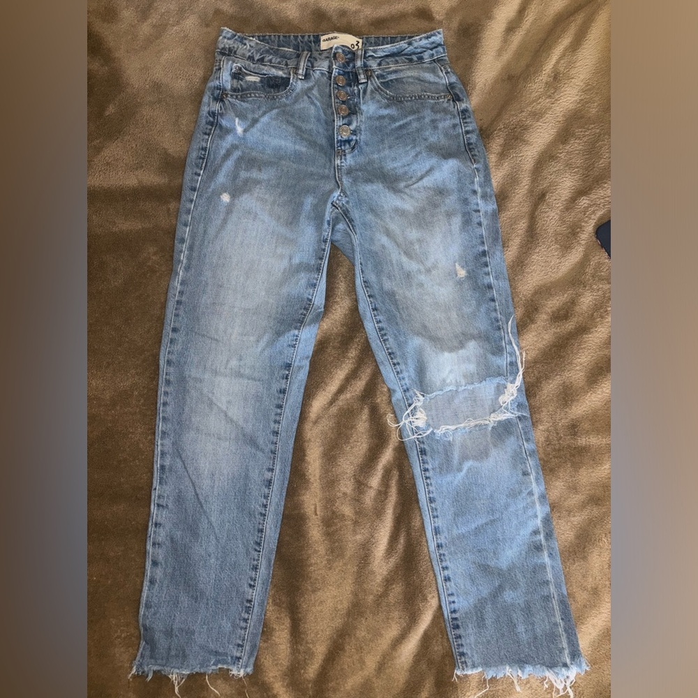 Garage Light Blue Distressed Jeans Size 3